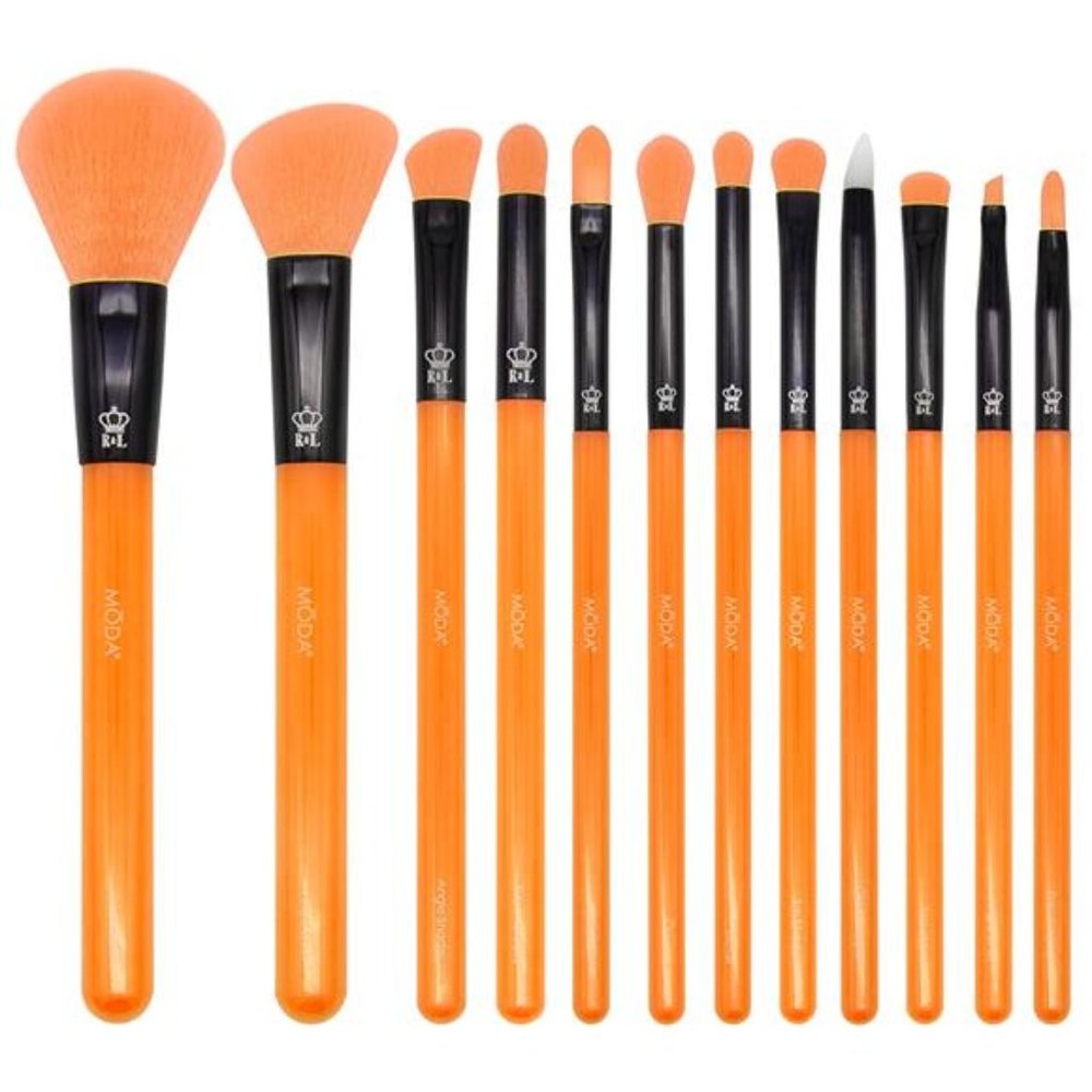 MODA 12 PC Neon Kit - Includes face & eye brushes (Orange)